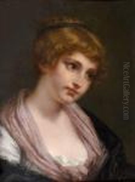 Portrait De Jeune Fille Oil Painting by Jean Baptiste Greuze