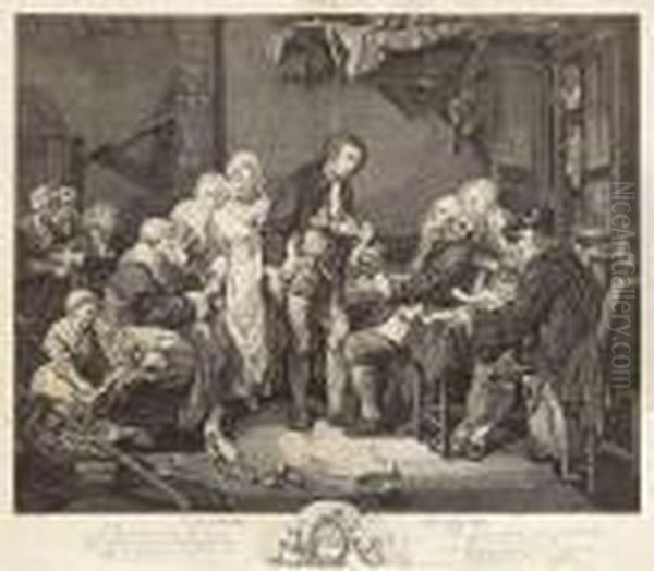 L'accordee De Village Oil Painting by Jean Baptiste Greuze