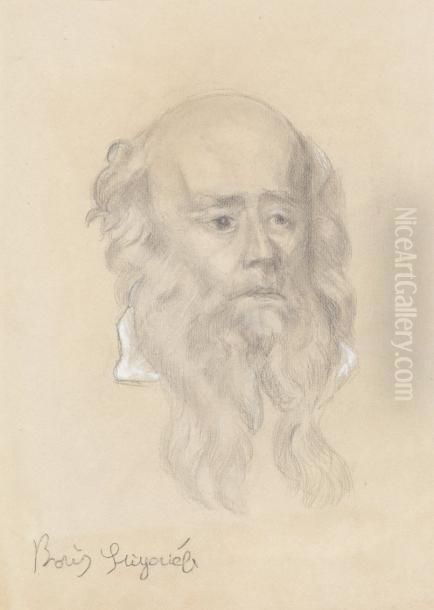 Portrait D'homme A La Barbe Oil Painting by Boris Dmitrievich Grigoriev