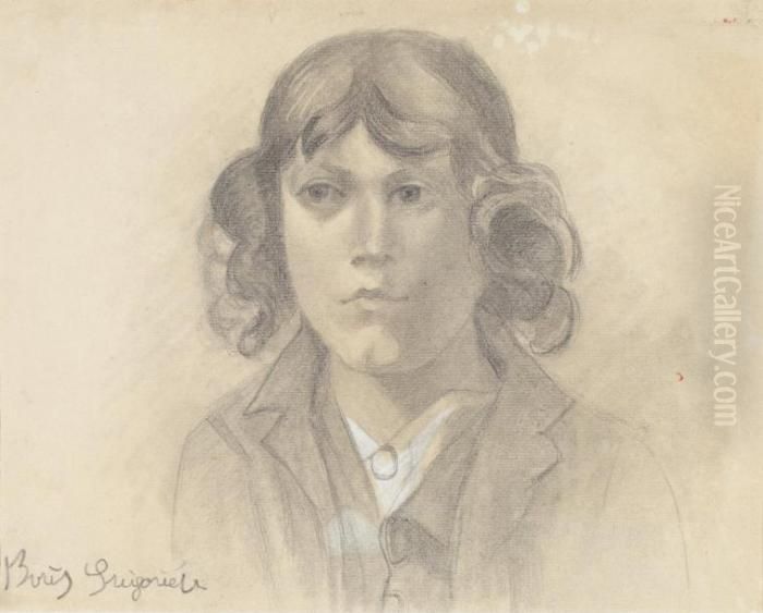 Portrait De Jeune Homme Oil Painting by Boris Dmitrievich Grigoriev