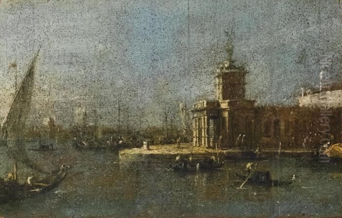Venice, A View Of The Punta Della Dogana Oil Painting by Francesco Guardi