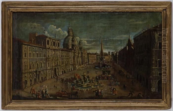 Place Navone, Rome Oil Painting by Francesco Guardi