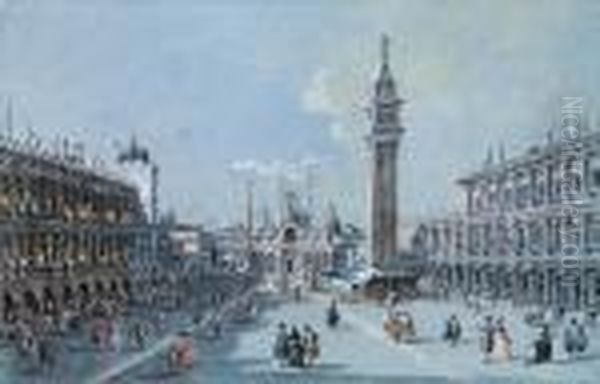 Venice, A View Of Piazza San 
Marco Looking East Towards The Basilica Di San Marco And The Campanile Oil Painting by Giacomo Guardi