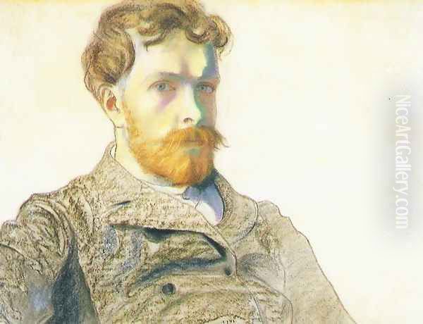 Self-Portrait II Oil Painting by Stanislaw Wyspianski