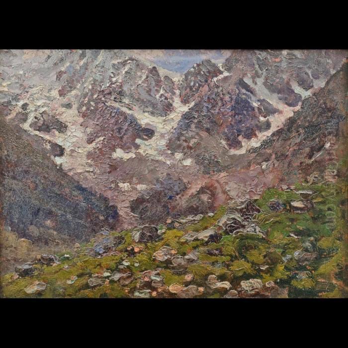 Nel Dopopranzo Ai Piedi Dei Ghiacciai Oil Painting by Giovanni Guarlotti