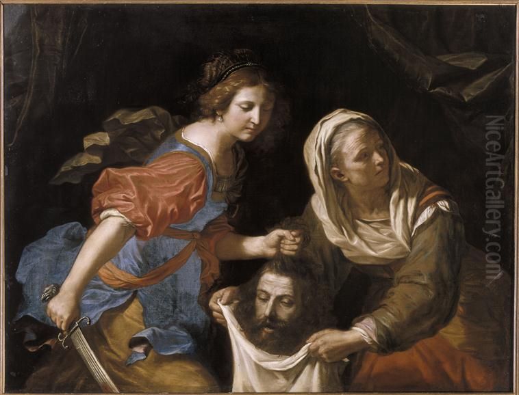 Judith With The Head Of Holofernes Oil Painting by Giovanni Francesco Barbieri
