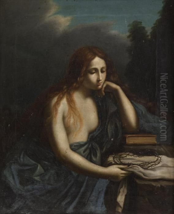 Maddalena Penitente Oil Painting by Giovanni Francesco Barbieri