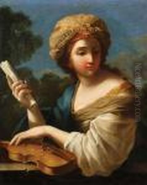 Terpsichore Oil Painting by Giovanni Francesco Barbieri