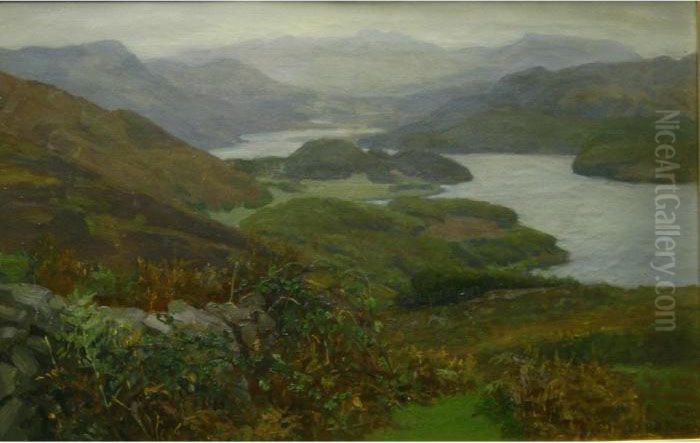 Derwentwater Oil Painting by Maud Hall-Neale