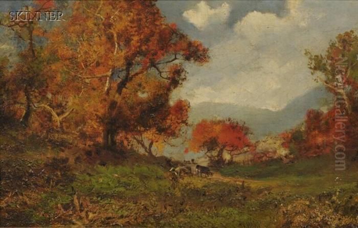 Golden Autumn Oil Painting by William Howard Hart