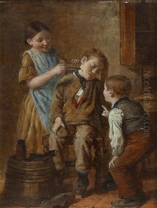 Caught Napping Oil Painting by William Hemsley