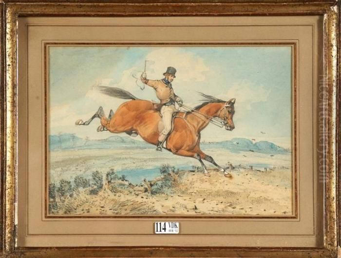 Cavalier Passant Le Gue Oil Painting by Samuel Henry Gordon Alken