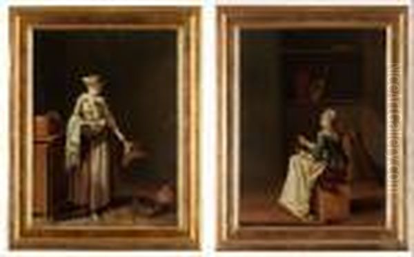 Qvinna Kommer In Med En Lambstek Oil Painting by Pehr Hillestrom