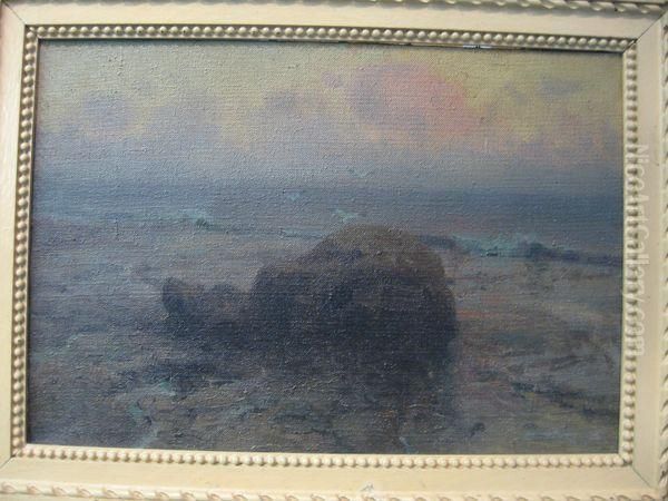 Paysage Bord De Plage Oil Painting by Emil Benediktoff Hirschfeld