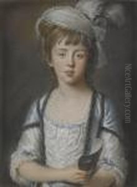 Portrait Of Lady Frances 
Elizabeth Brudenell-bruce, Later Lady Frances Elizabeth Wilson 
(1765-1836) Oil Painting by William Hoare Of Bath