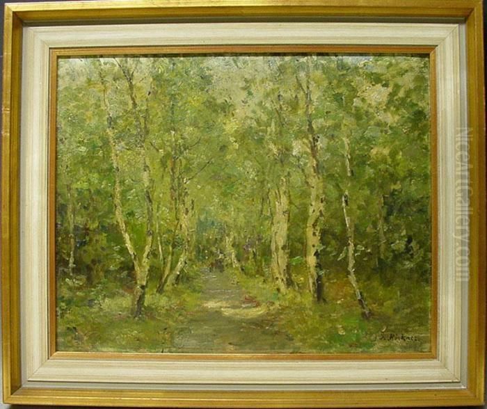 Birkenwald Oil Painting by Rudolf Hockner