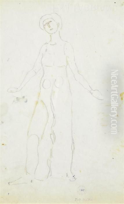 Study For The Second Figure From The Right In 