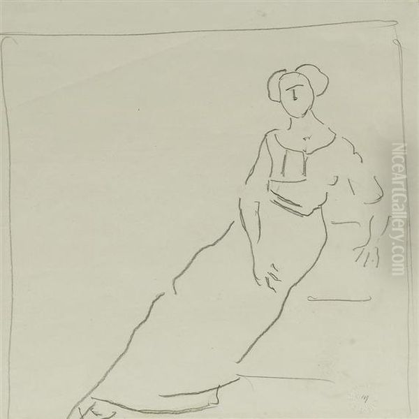 Portrait Of A Woman Oil Painting by Ferdinand Hodler