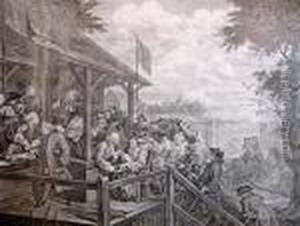 Four Prints After The Originals By Hogarth 1758, 
 63 X 91 Cm 
 The Election And The Politician In The John Soames Museum, London Oil Painting by William Hogarth