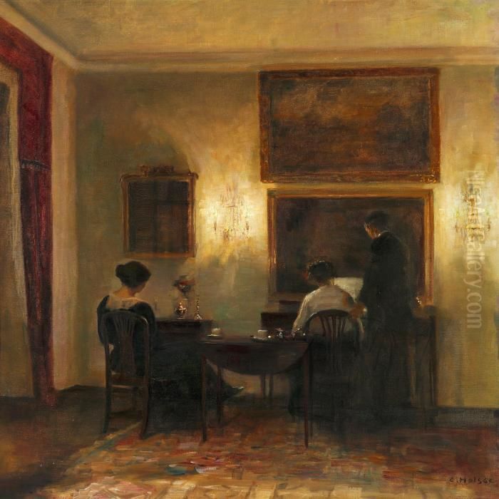 Interior. 
Musikaften Oil Painting by Carl Vilhelm Holsoe