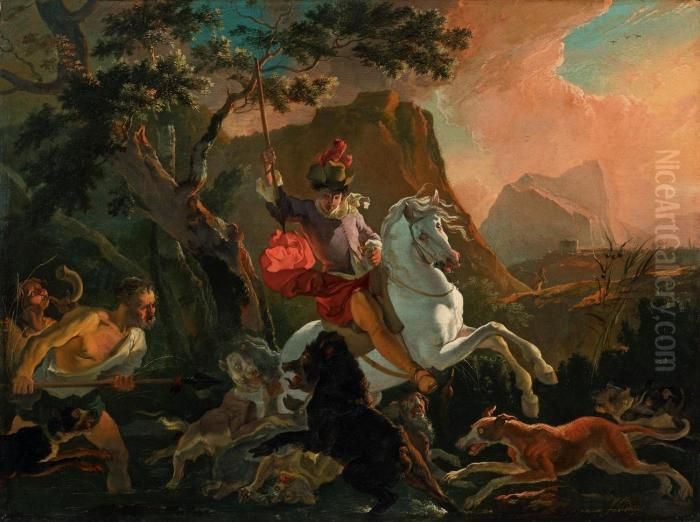 Auf Der Jagd Oil Painting by Abraham Danielsz. Hondius