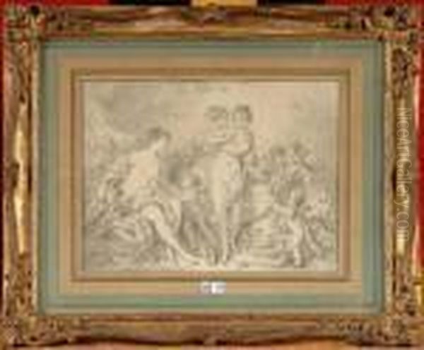 Les Trois Graces Oil Painting by Jean-Baptiste Huet