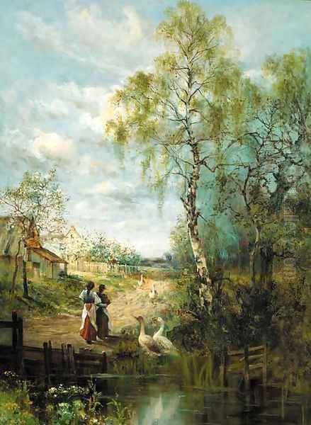 Calling in the geese Oil Painting by Ernst Walbourn