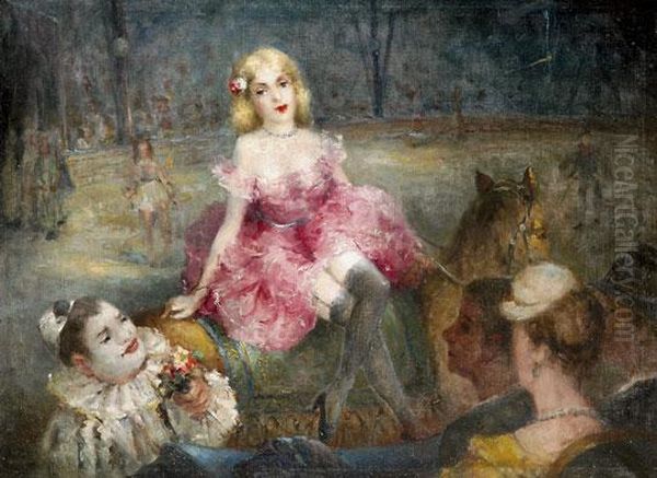 Cirkuszban Oil Painting by Lipot Illencz