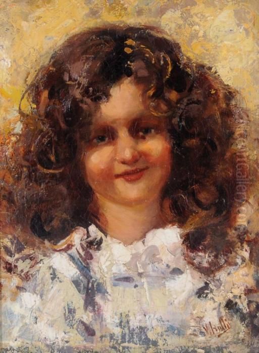 Bimba Che Sorride Oil Painting by Irolli Vincenzo