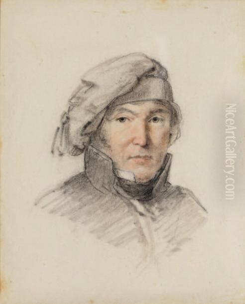Portrait D'homme Au Beret Oil Painting by Jean-Baptiste Isabey