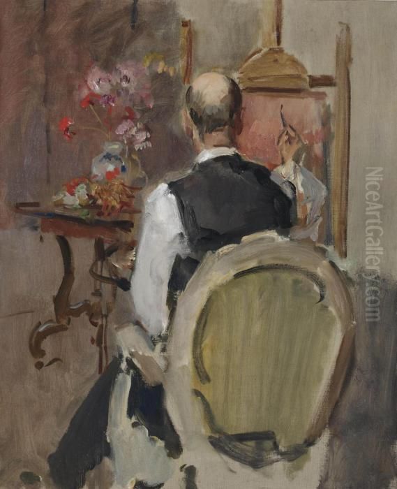 Marius Bauer In The Studio Of Isaac Israels Oil Painting by Isaac Lazarus Israels