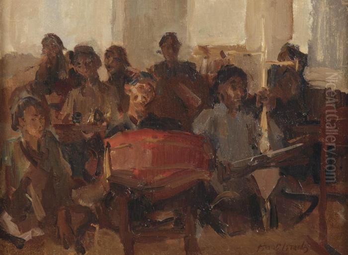 Gamelan Orchestra Oil Painting by Isaac Lazarus Israels