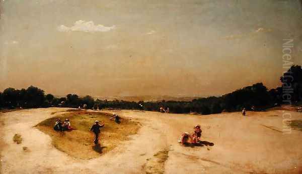 Cricket on Hampstead Heath, 1898 Oil Painting by Charles Walker