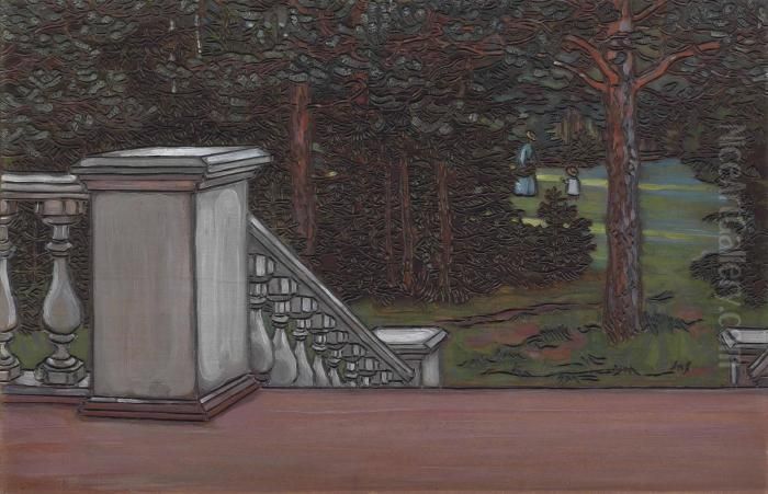 The Terrace Oil Painting by Maria Vasil'Evna Jakuncikova