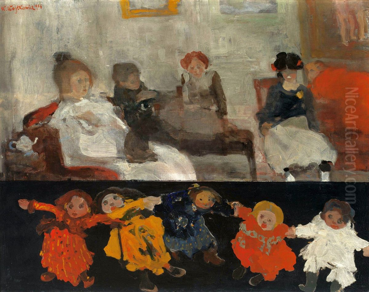 Dolls Oil Painting by Witold Wojtkiewicz