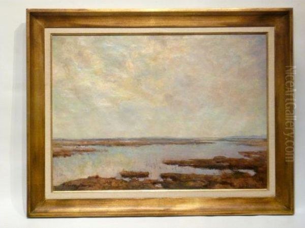 Paysage 
De 
Campine Oil Painting by Leon Jamin