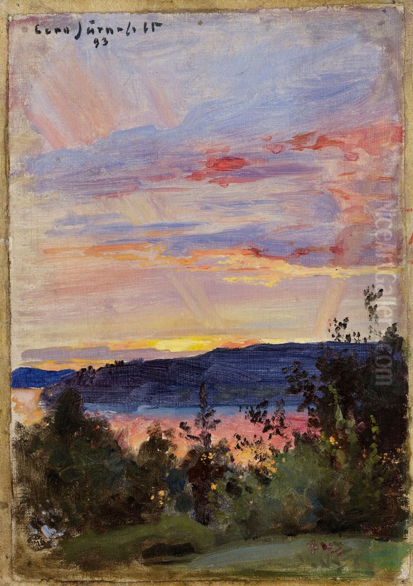 Sunset Oil Painting by Eero Jarnefelt