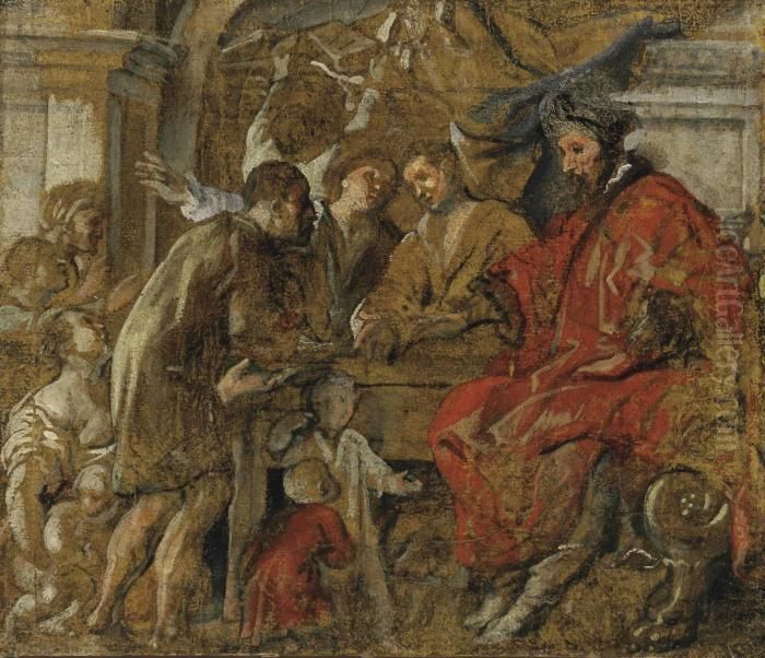 Saint Ives Receiving Supplicants Oil Painting by Jacob Jordaens