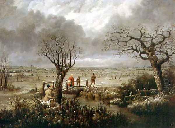 Snipe Shooting Oil Painting by Dean Wolstenholme, Jr