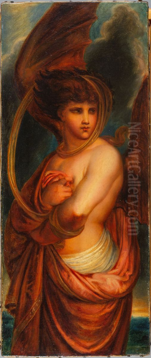 The Angel of Evil Oil Painting by Antoine Wiertz