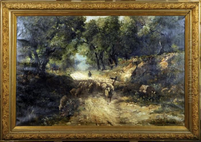 Le Retour Des Moutons Oil Painting by Eugen Karpathy