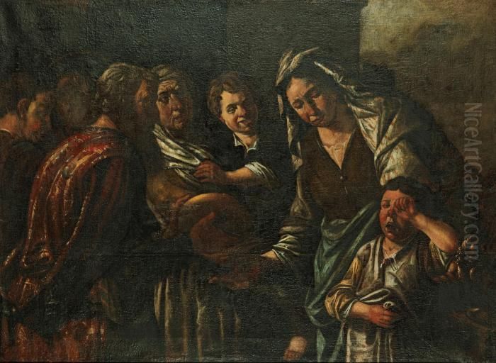 Hagar Och Ismaels Forvisning Till Oknen Oil Painting by Bernhard Keil, Monsu Bernardo