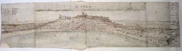 Panoramic View of Lucca Oil Painting by Anthonis van den Wyngaerde