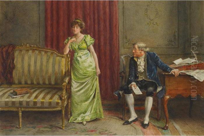 The Letter And Confrontation Oil Painting by George Goodwin Kilburne