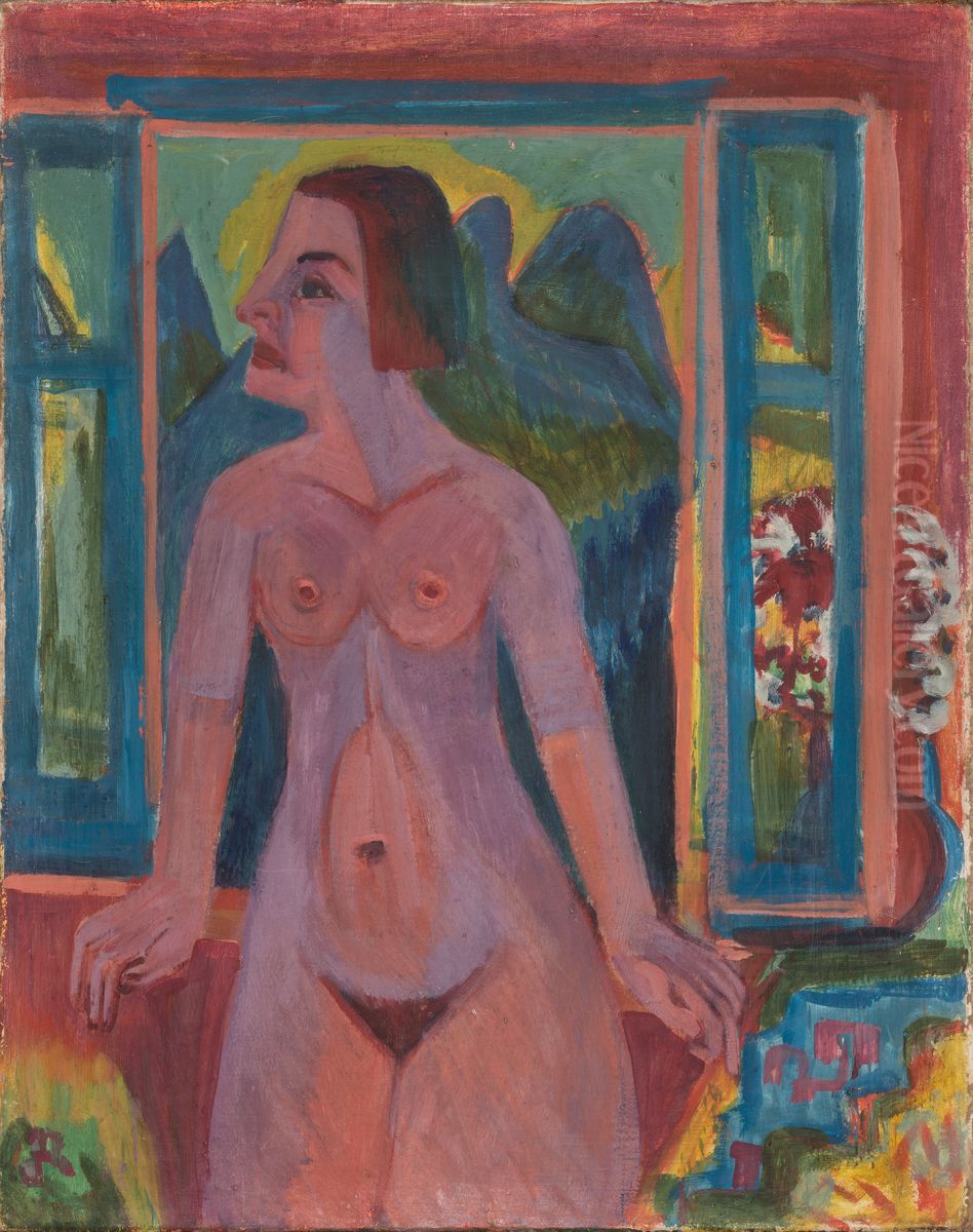Nackte Frau Am Fenster Oil Painting by Ernst Ludwig Kirchner