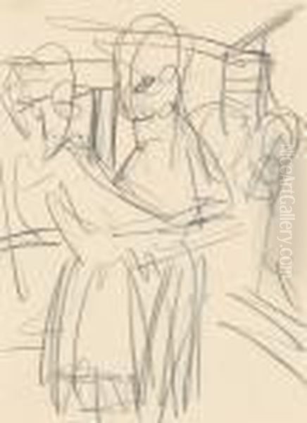 Bauerntanz Oil Painting by Ernst Ludwig Kirchner