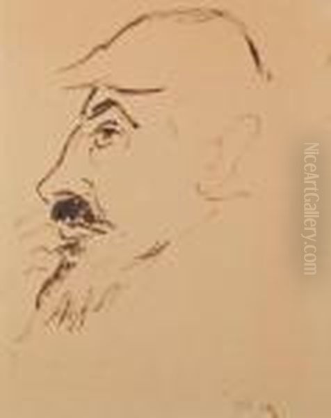 Profil D'homme Oil Painting by Jecheskiel Dawid Kirszenbaum