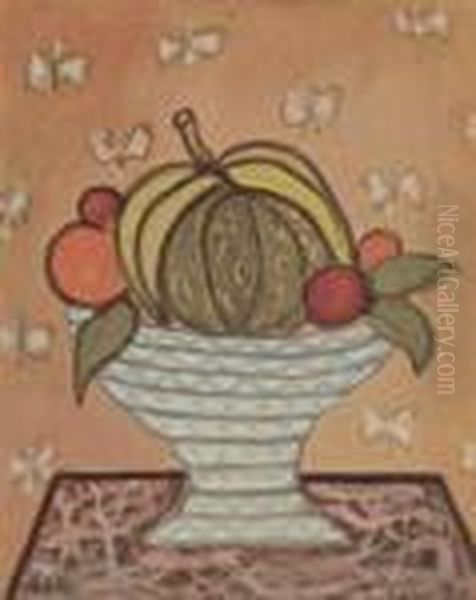 Compotier Et Fruits Oil Painting by Jecheskiel Dawid Kirszenbaum