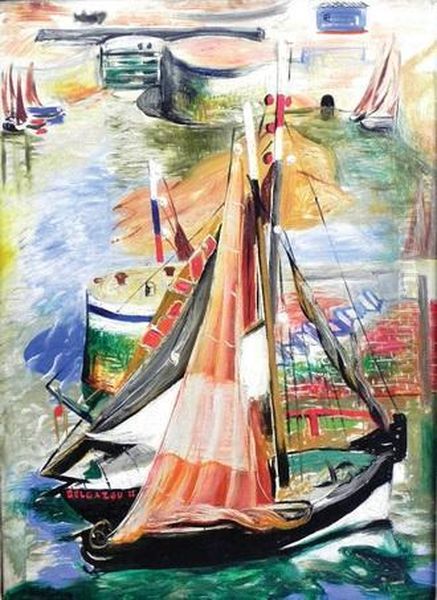 Port De Honfleur Oil Painting by Jean Kisling