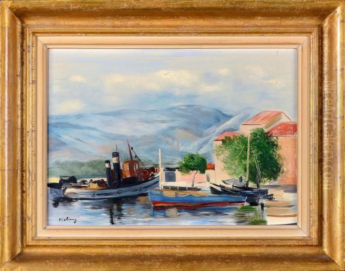 Le Petit Port Oil Painting by Jean Kisling